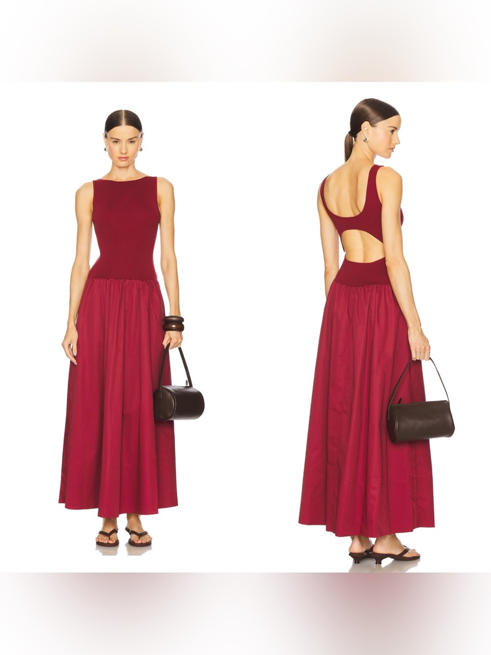 ST AGNI Bateu Cut out dress in Berry